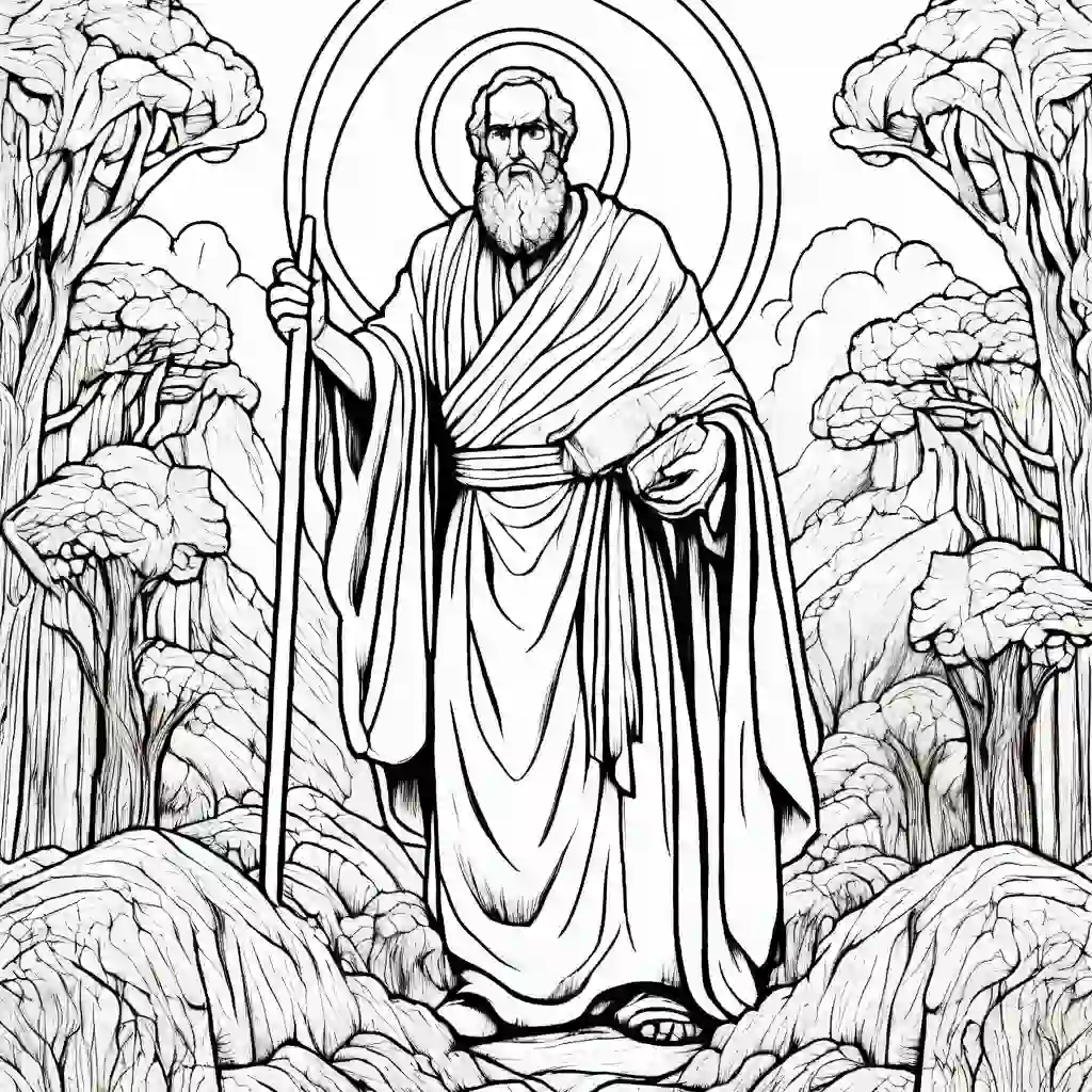 Moses and the Burning Bush coloring pages